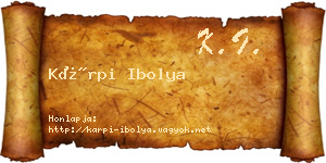Kárpi Ibolya névjegykártya