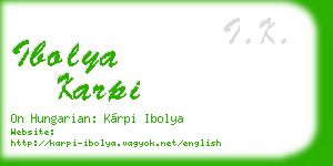 ibolya karpi business card