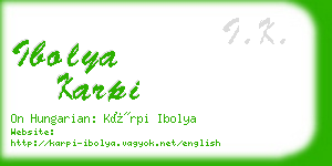 ibolya karpi business card